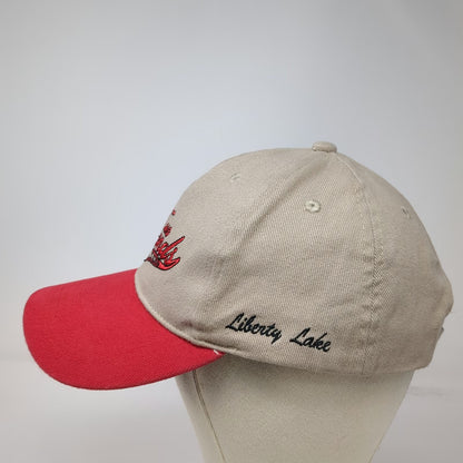 360 Apparel Baseball Cap Beige Red One Size True Legends Liberty Lake Grill Hat