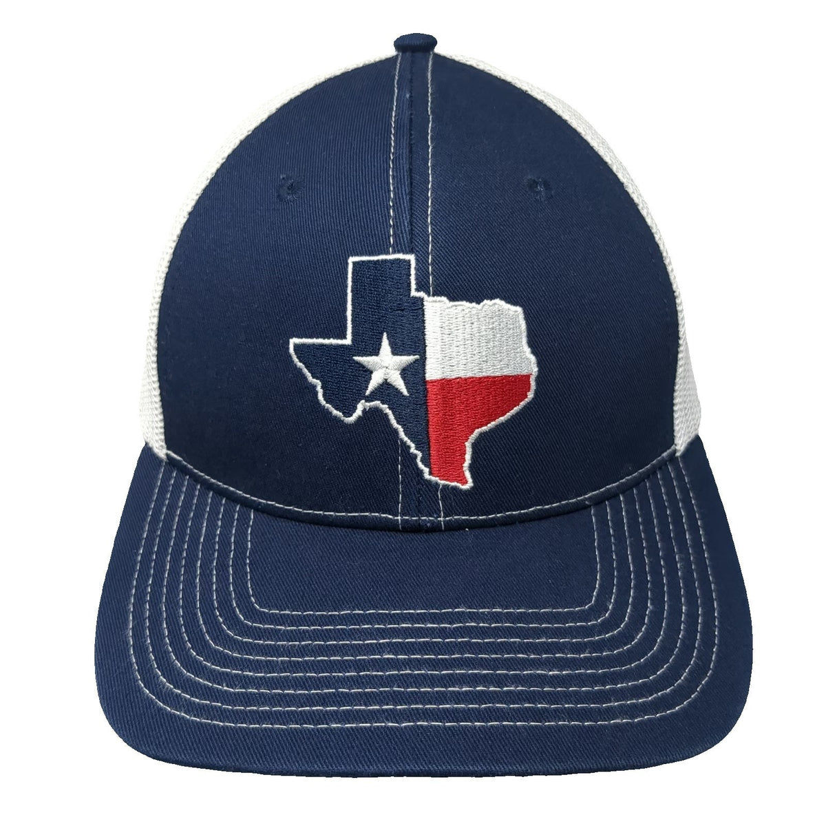 Buc-ee's Trucker Hat Blue One Size Texas Flag State Outline Mesh Snapback Logo
