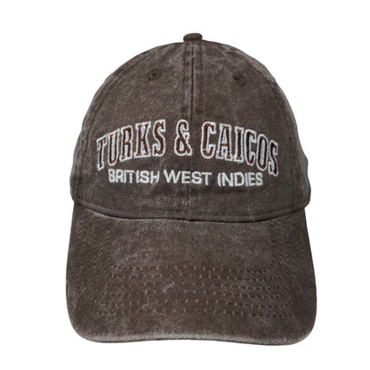 Turks & Caicos British West Indies Strapback Hat Brown OSFA Embroidered