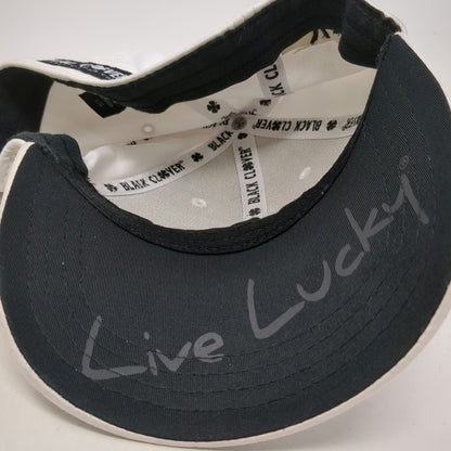 Black Clover Baseball Cap White XL Live Lucky Whitetail Clover Stretch Fit Hat