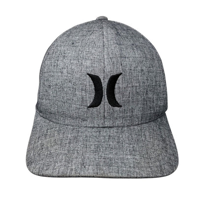 Hurley Fitted Hat Gray S/M Embroidered Flexfit 6 Panel Vent Holes