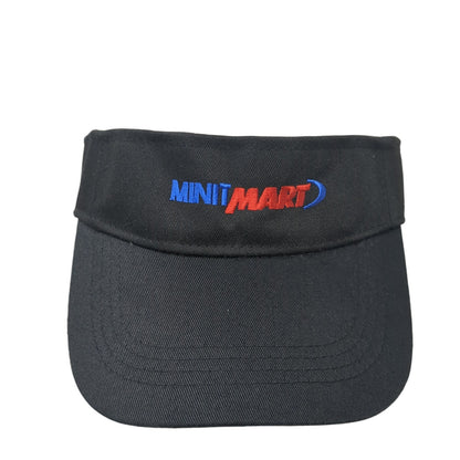 Mini Mart Sun Visor Hat Black One Size Adjustable Strap Embroidered Hit Wear