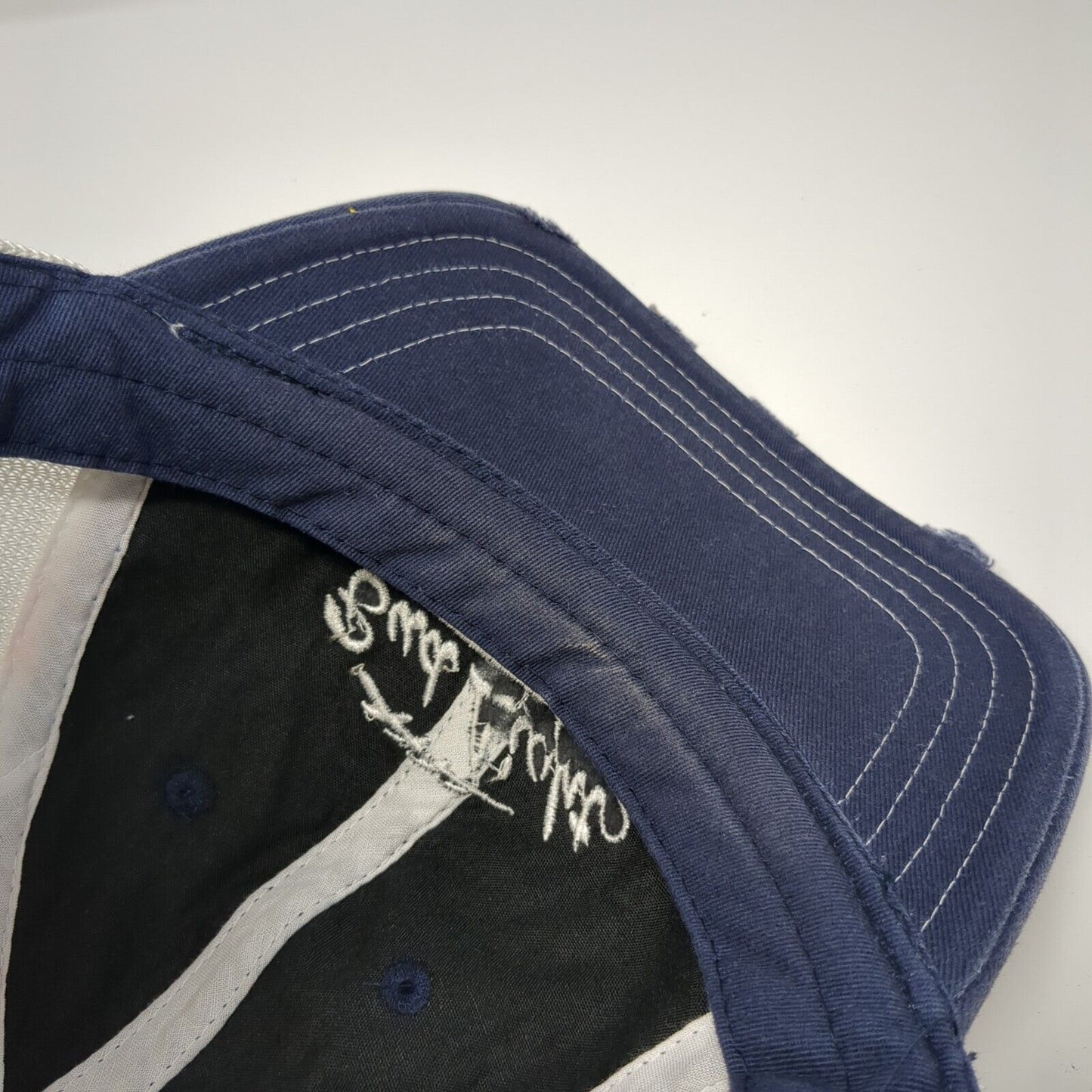 Bud Light Strapback Trucker Hat Blue One Size Adjustable Mesh Back Distressed