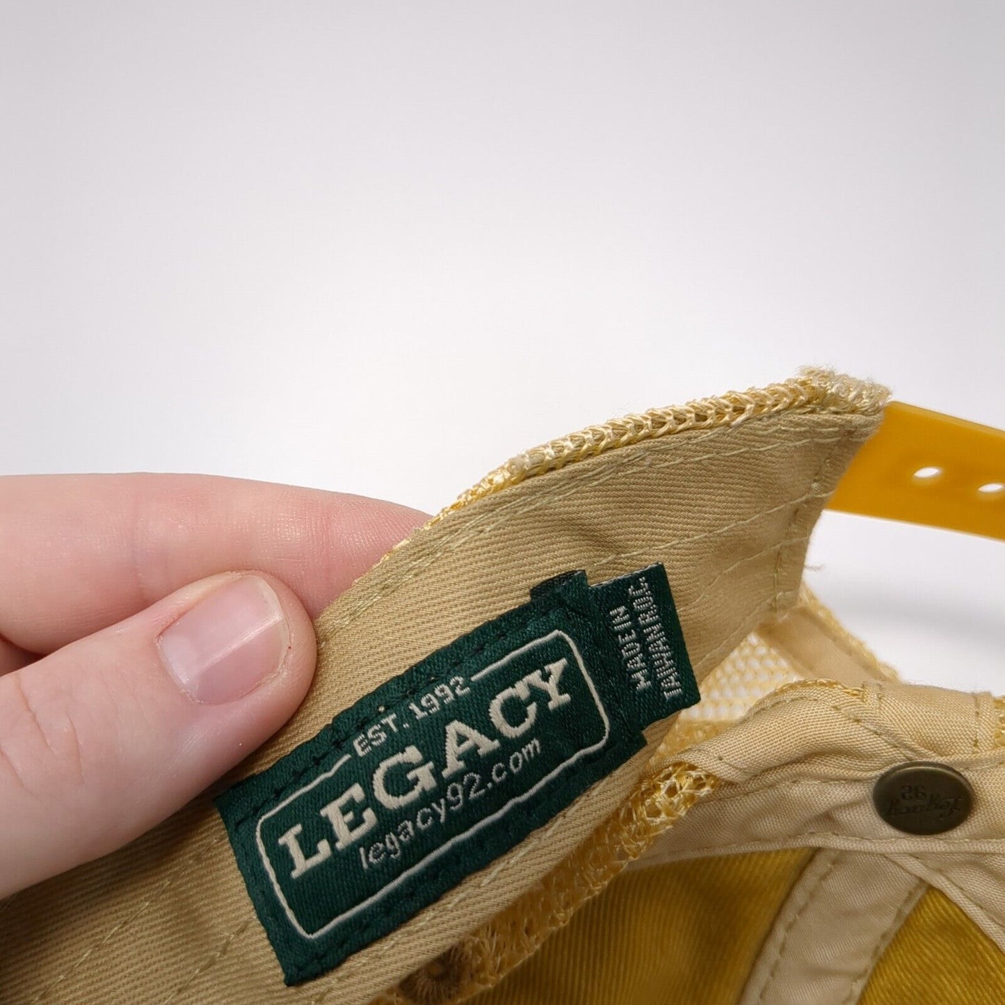 YOTES Snapback Trucker Hat Tan One Size Adjustable Embroidered Mesh Back Legacy