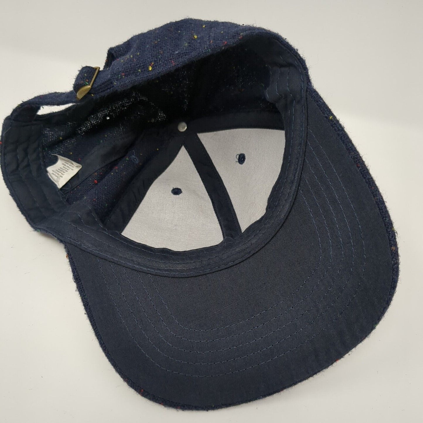 Unbranded Slideback Hat Blue One Size Adjustable Fleck Tweed 6 Panel Blank