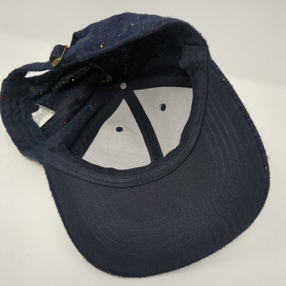 Unbranded Slideback Hat Blue One Size Adjustable Fleck Tweed 6 Panel Blank