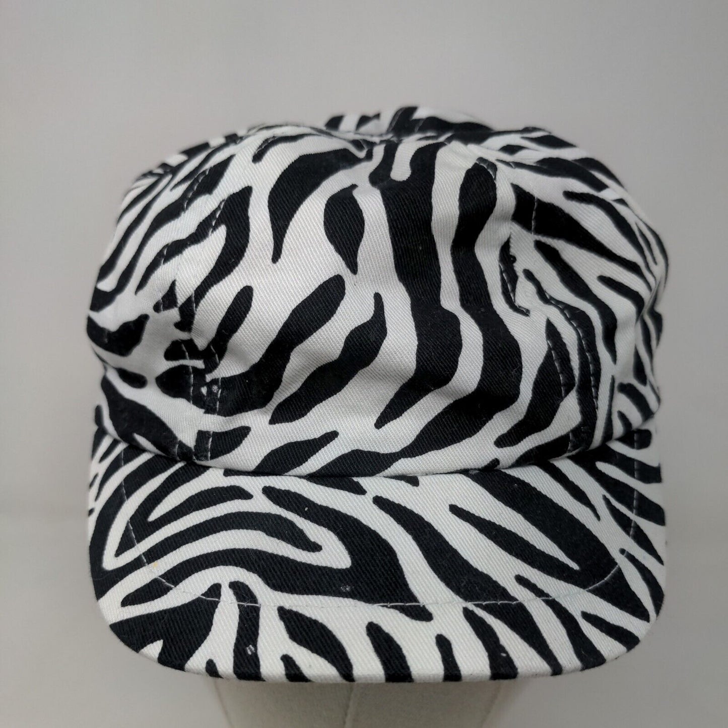 Healthtex Girl's Cadet Cap Hat White Black Size OS Blank Zebra Stripes