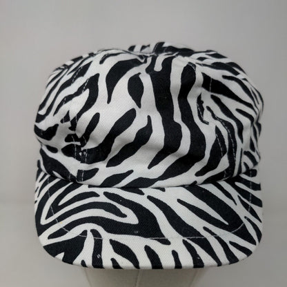 Healthtex Girl's Cadet Cap Hat White Black Size OS Blank Zebra Stripes