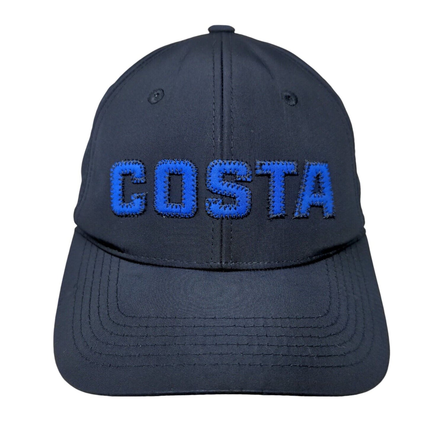 Costa Strapback Hat Blue One Size Adjustable Vent Holes 6 Panel