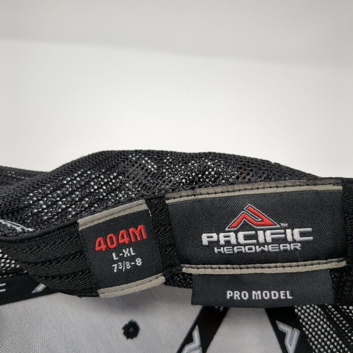 Old English K Fitted Trucker Hat Black 7 3/8-8 Mesh Back Pacific Headwear