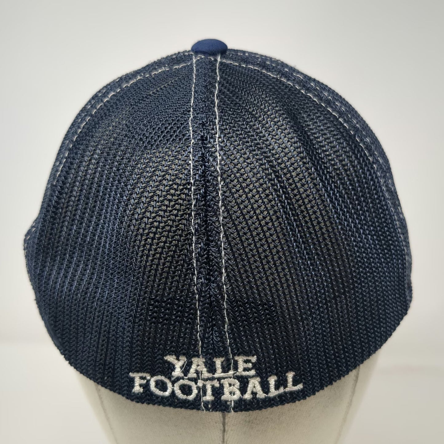 Pacific Headwear Yale Bulldogs NCAA Football Hat Blue 8 Cap Mesh Fitted Stretch