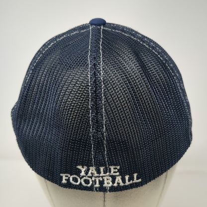 Pacific Headwear Yale Bulldogs NCAA Football Hat Blue 8 Cap Mesh Fitted Stretch