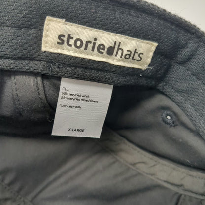Storied Hats 5 Panel Gray XL Herringbone Recycled Wool Slideback Hat Strap