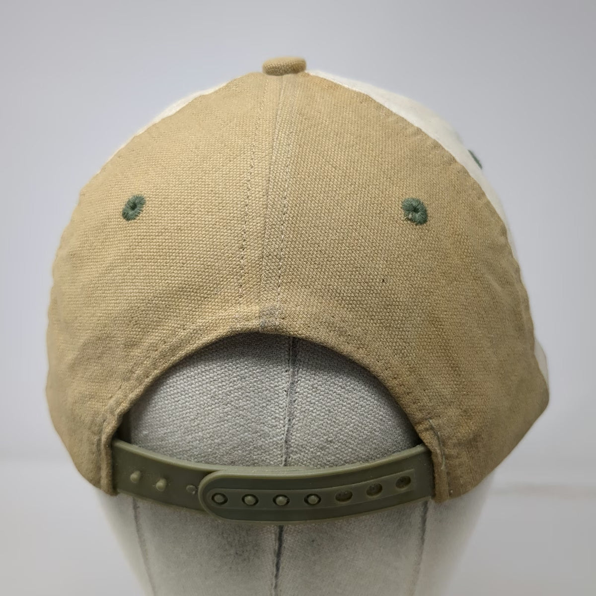 Mickey Inc Disneyland Hat Snapback Beige Brown White Vintage Embroidered Patch