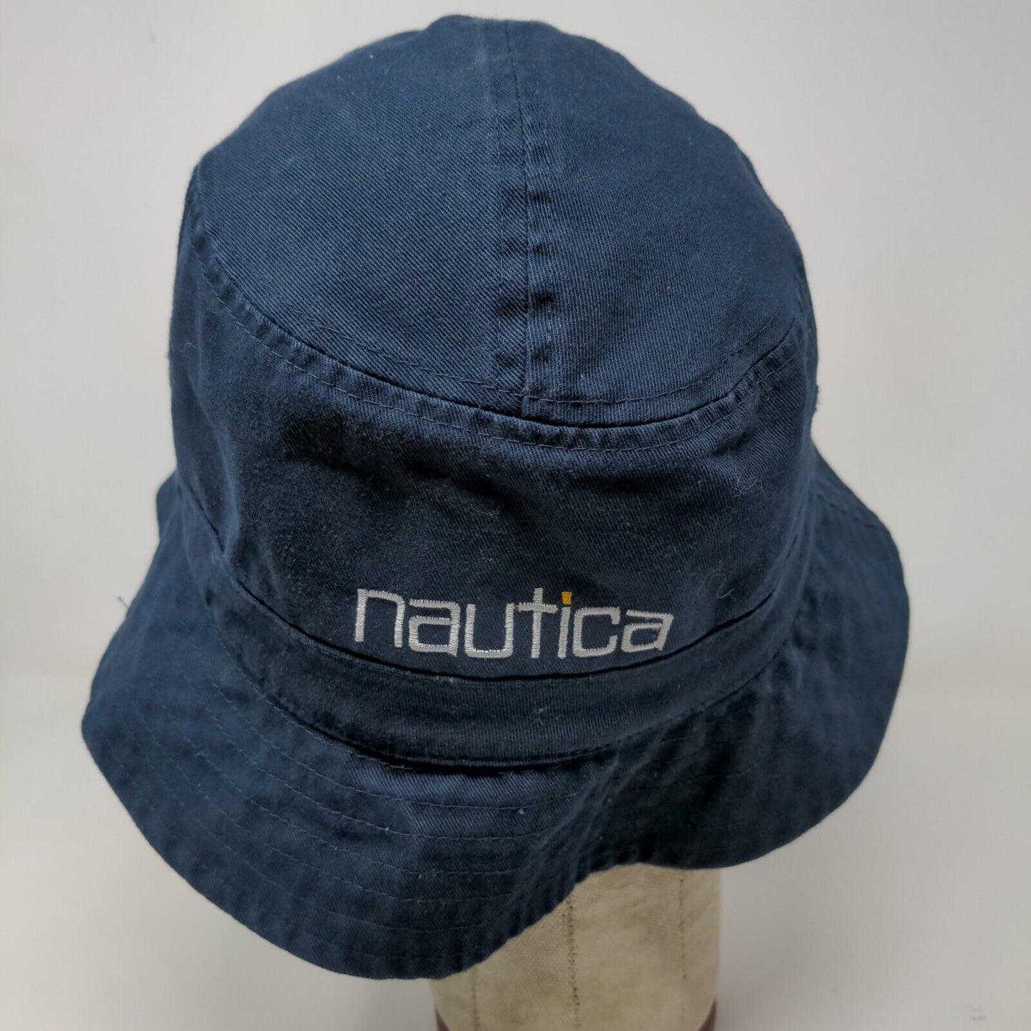 Nautica Men's Bucket Hat Blue Embroidered Spell Out Logo Teenage Tour