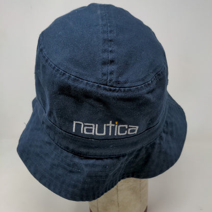 Nautica Men's Bucket Hat Blue Embroidered Spell Out Logo Teenage Tour