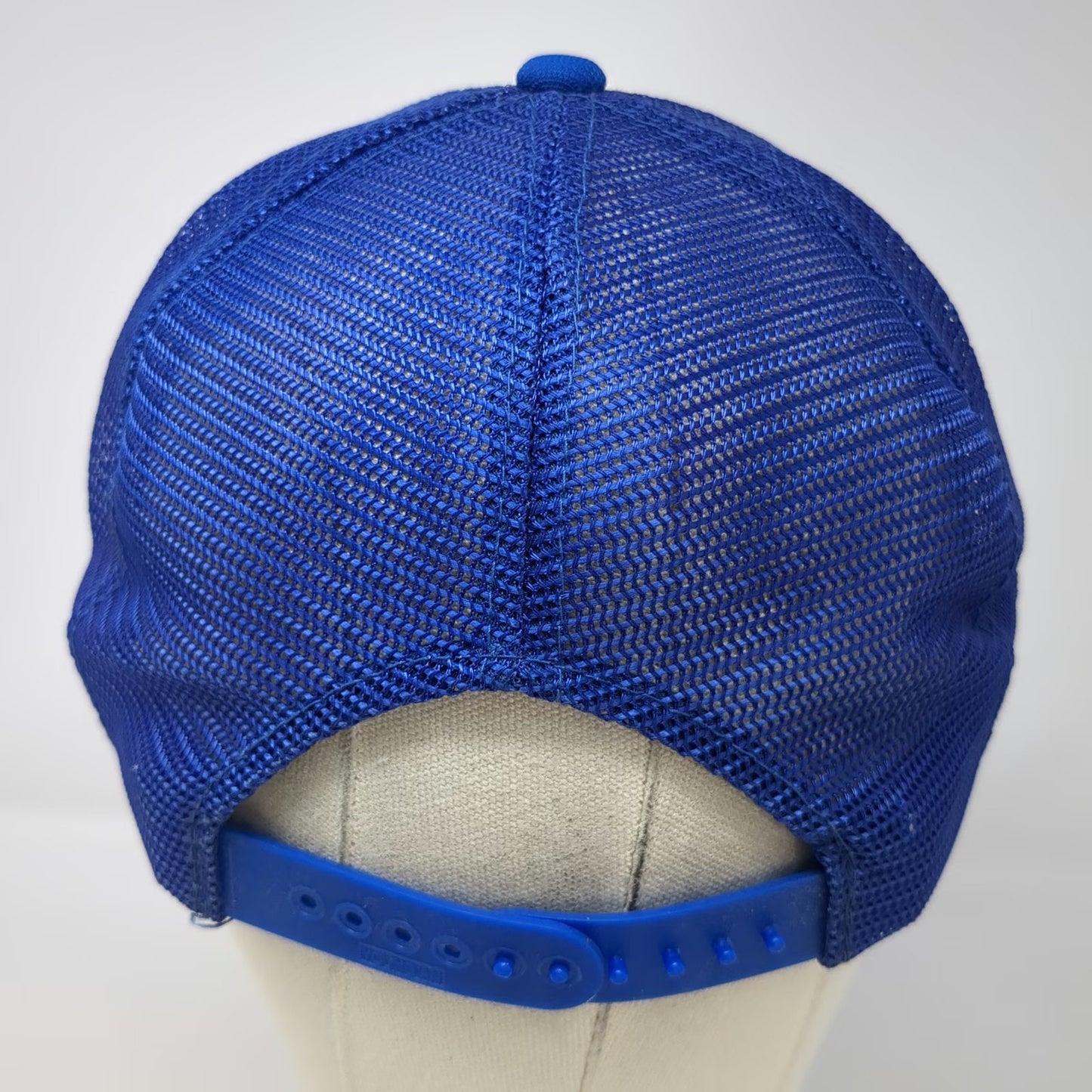 Headliner Trucker Hat Blue White OSFM Mesh Snapback Nulisch Custom Homes Logo