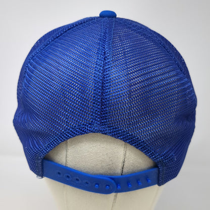 Headliner Trucker Hat Blue White OSFM Mesh Snapback Nulisch Custom Homes Logo