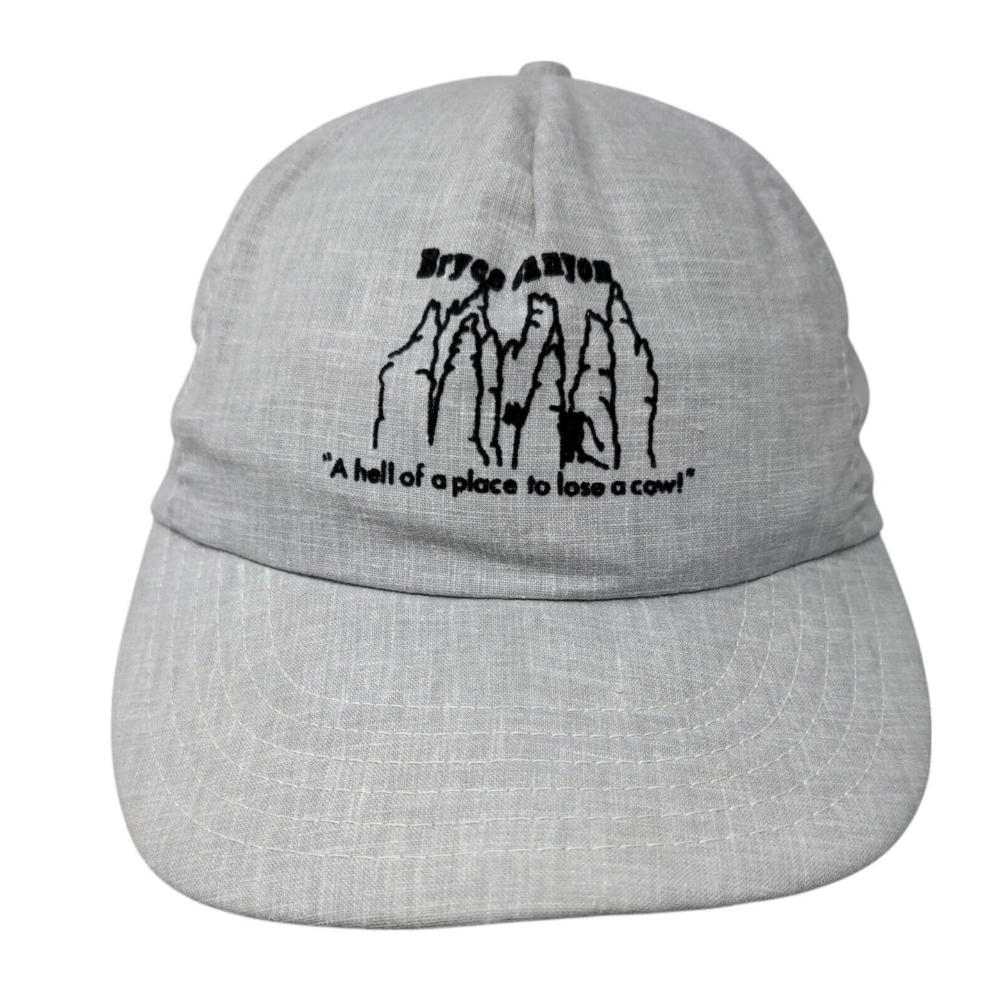 Bryce Canyon A Hell Of Place To Lose A Cowl Slideback Hat Gray OSFA Adjustable