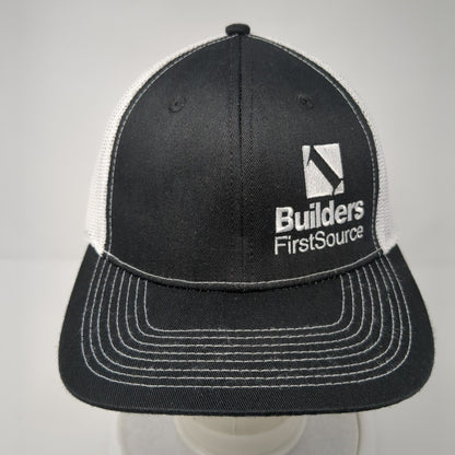 Builders First Source Snapback Trucker Hat Black OS Adjustable Mesh Back Ivory