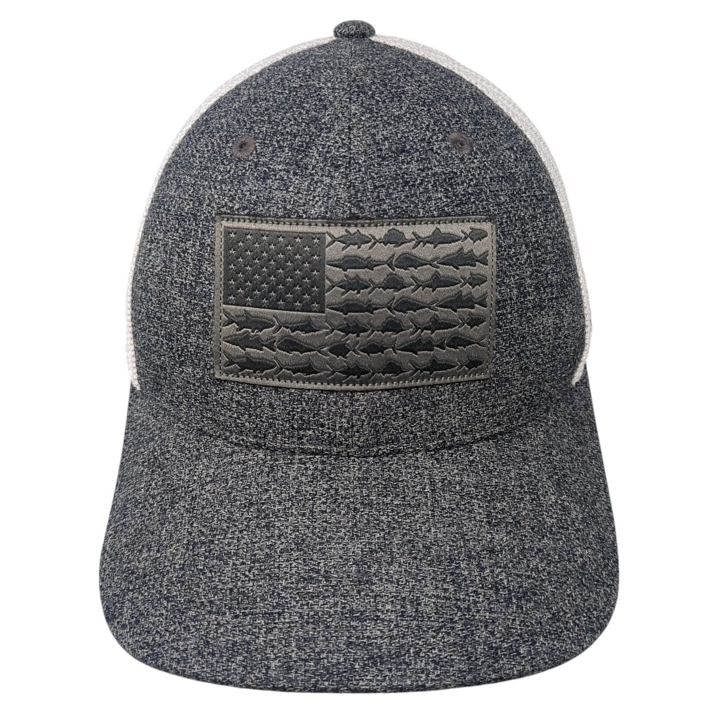 Columbia PFG Fish Flag Patch Fitted Trucker Hat Multi S/M Mesh Back