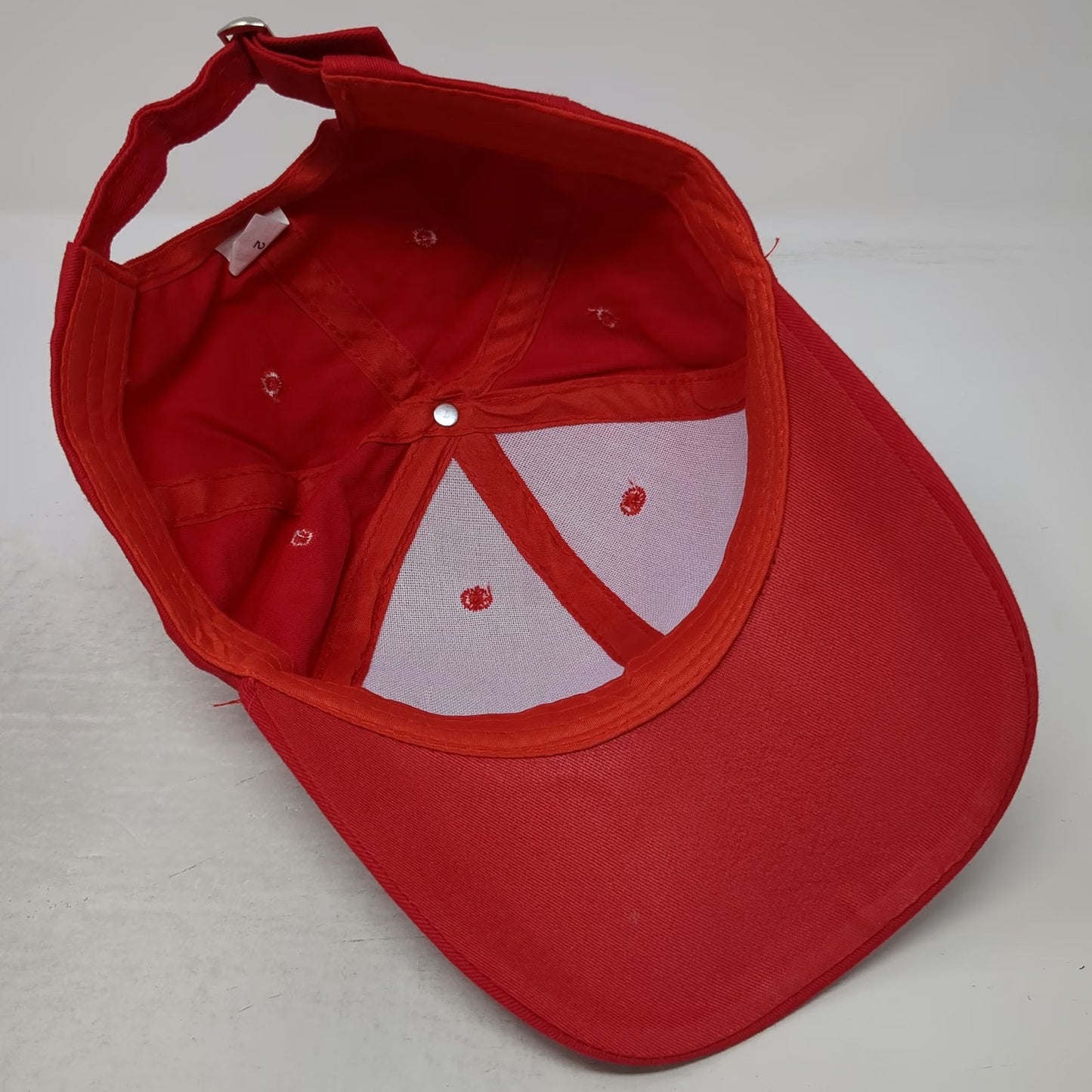 Red Baseball Cap One Size Floral Gold Embroidery Gemstone Rhinestone Hat Bling