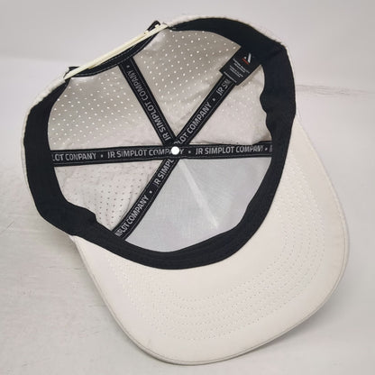 Namebrand Trucker Hat White One Size Simplot Logo Rope Brim Perforated Snapback