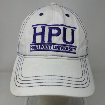 High Point University Men's Slideback Hat White Purple Embroidered Logo