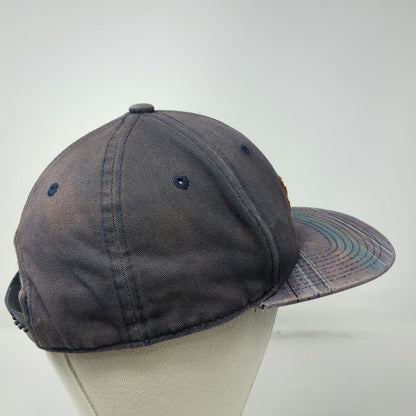 Vans Snapback Black Blue Purple One Size Patterned Brim Faux Leather Patch Hat