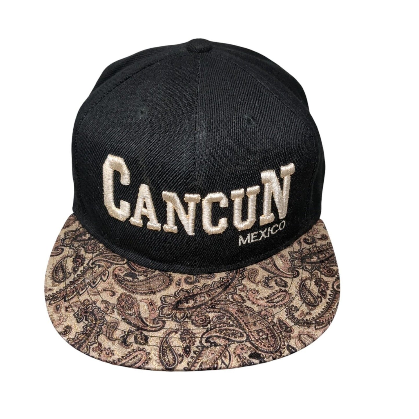 Cancun Mexico Snapback Hat Multicolor One Size Adjustable Paisley