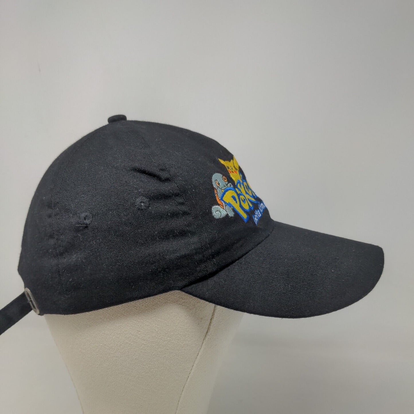 Pokemon Men's Slideback Hat Black Embroidered Gotta Catch 'Em All Logo