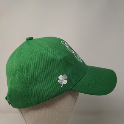 Monogram Strapback Hat Green One Size Adjustable Embroidered 6 Panel