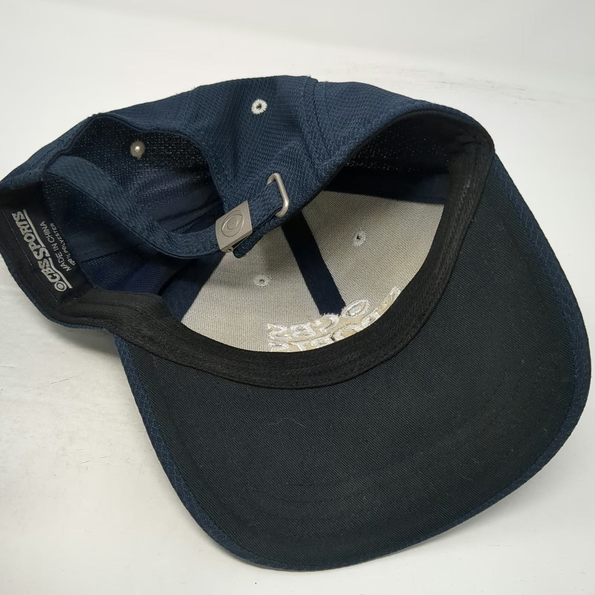 CBS Sports Baseball Cap Blue One Size Contrast Stitching Textured Strapback Hat