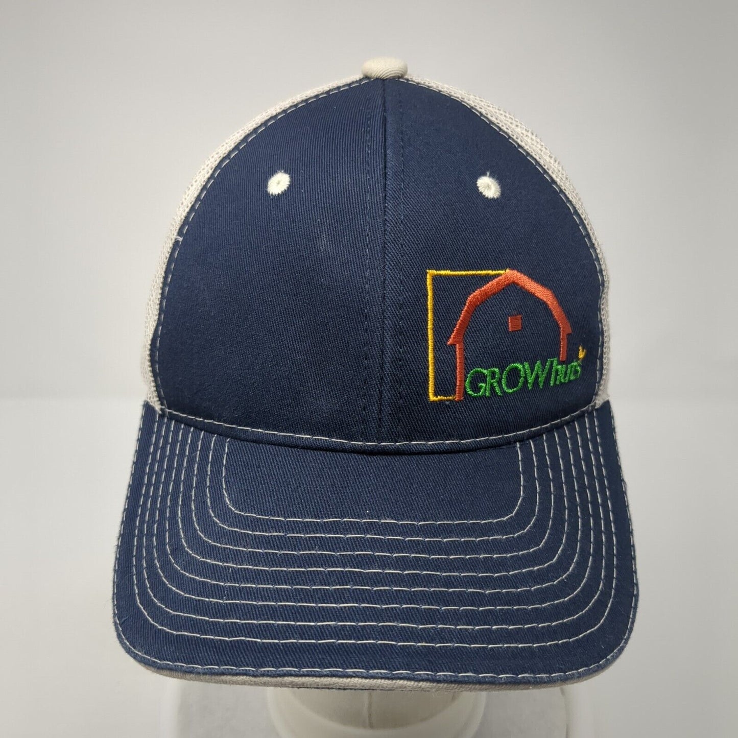 GROWhuts Strapback Trucker Hat Blue One Size Adjustable Mesh Back OC Sports