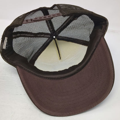Wildlife Safari Brown Trucker Hat One Size Mesh Snapback Running Cheetah Patch