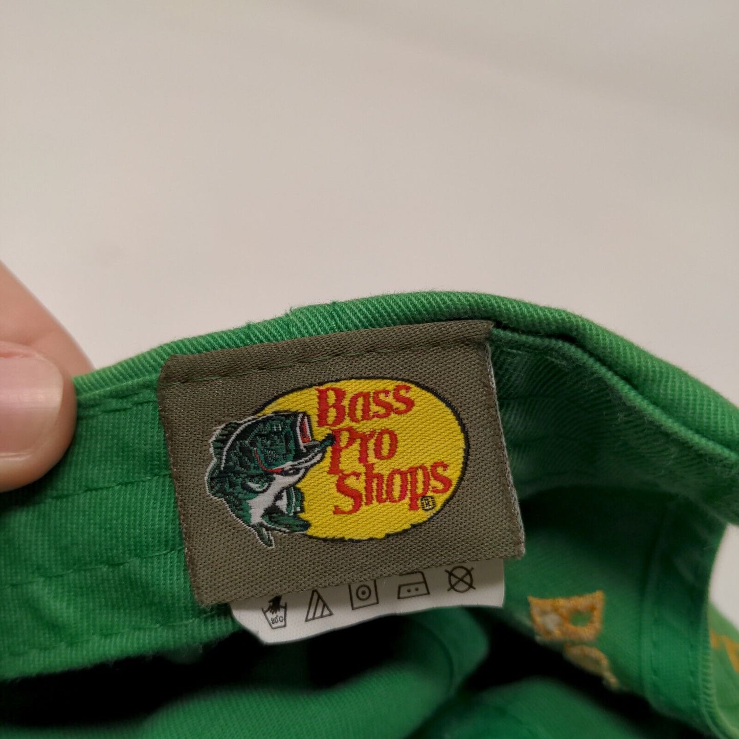 Bass Pro Shops Boy's Slideback Hat Green Distressed Patch Logo Get Reel Fishing