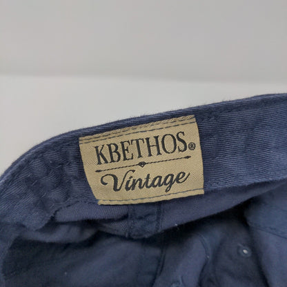 KB ETHOS Slideback Hat Blue OSFA Adjustable Solid 6 Panel Distressed