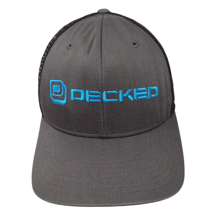 Decked Snapback Mesh Back Trucker Hat Gray OSFA Embroidered Colorblock