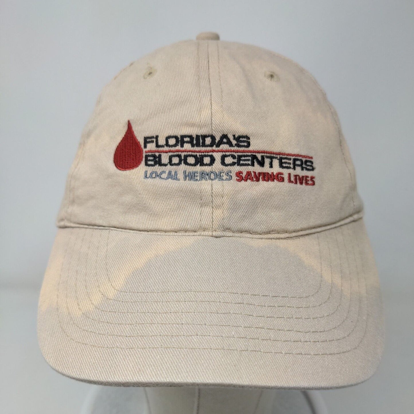 Florida's Blood Centers Strapback Hat Tan One Size Local Heroes Saving Lives