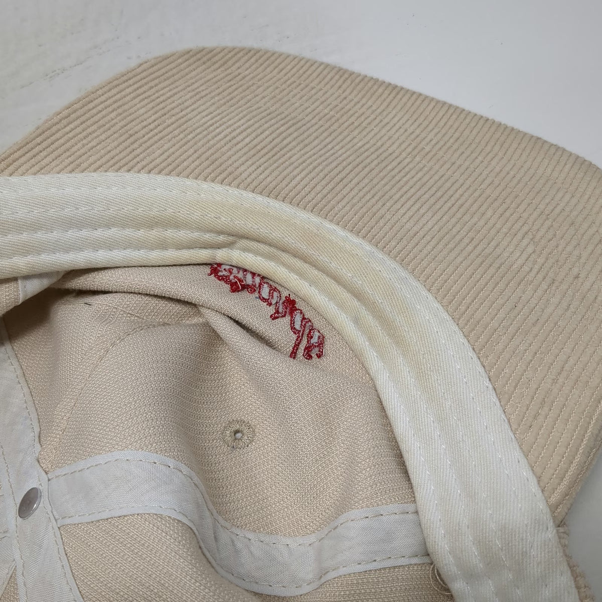 Cotton On 5 Panel Hat Beige One Size Corduroy Kind Regards Red Script Slideback