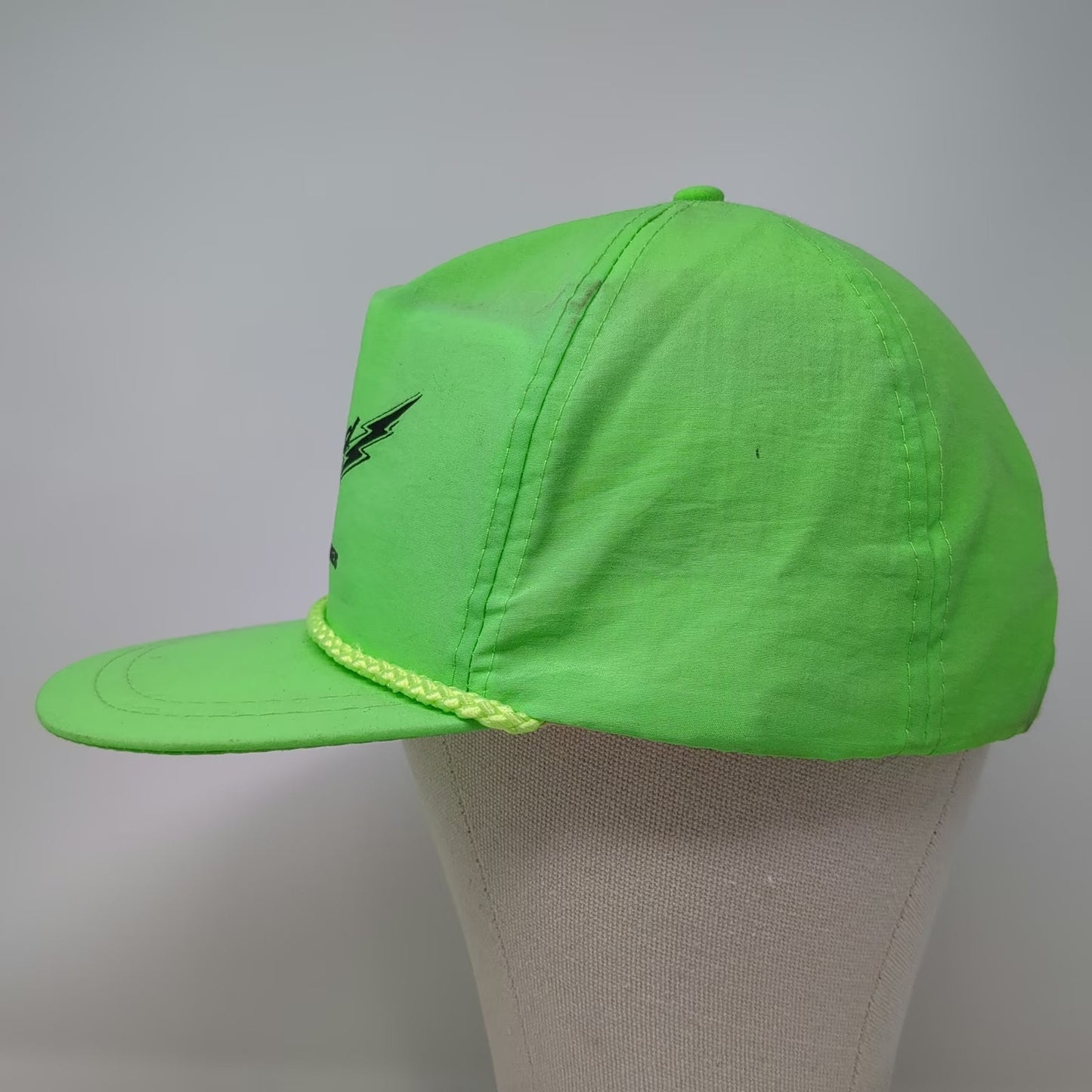 KC 5 Panel Green Hat One Size NAPA Get Charged Up Batteries Rope Snapback Neon