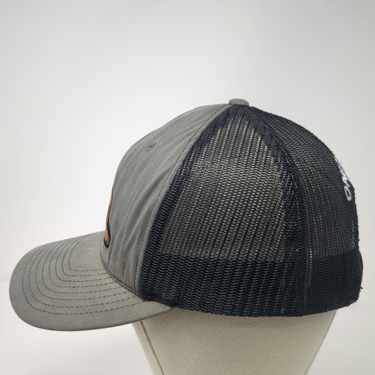 Richardson Trucker Hat Gray One Size Smokey Bear Only You Leather Patch Snapback