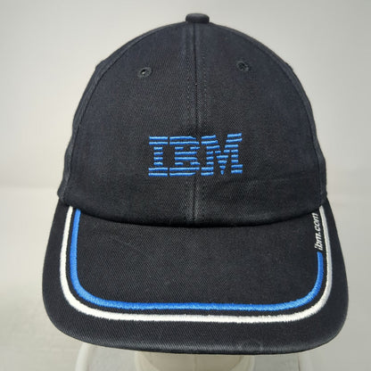 K-Products Baseball Cap Black Blue White IBM ITG Tree Slideback Hat Vintage