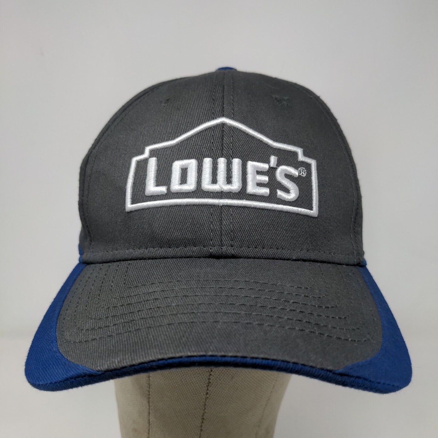 Lowe's Men's Snapback Hat Gray Blue Embroidered Logo Back End Appreciation 2020