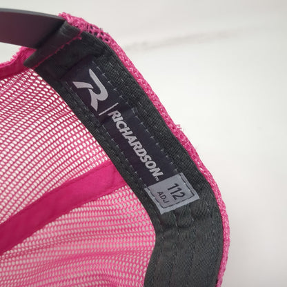 Richardson Trucker Hat Gray Pink One Size Modern Machinery Logo Mesh Snapback