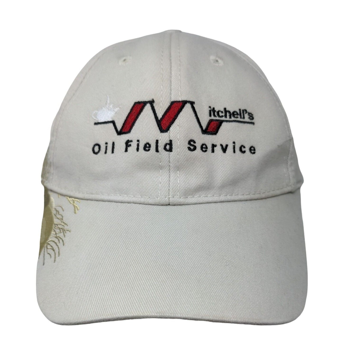 Mitchell's Oil Field Service Strapback Hat Tan One Size One Nation Under God