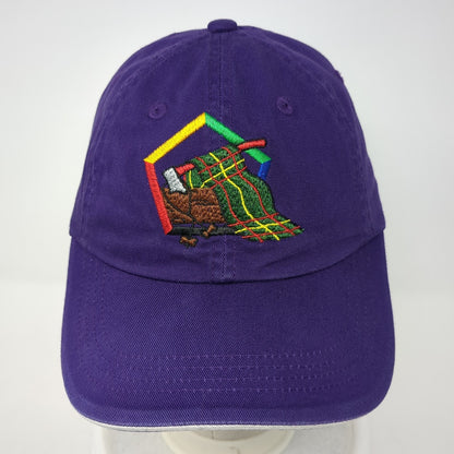 Port Authority Strapback Hat Purple One Size Embroidered Adjustable