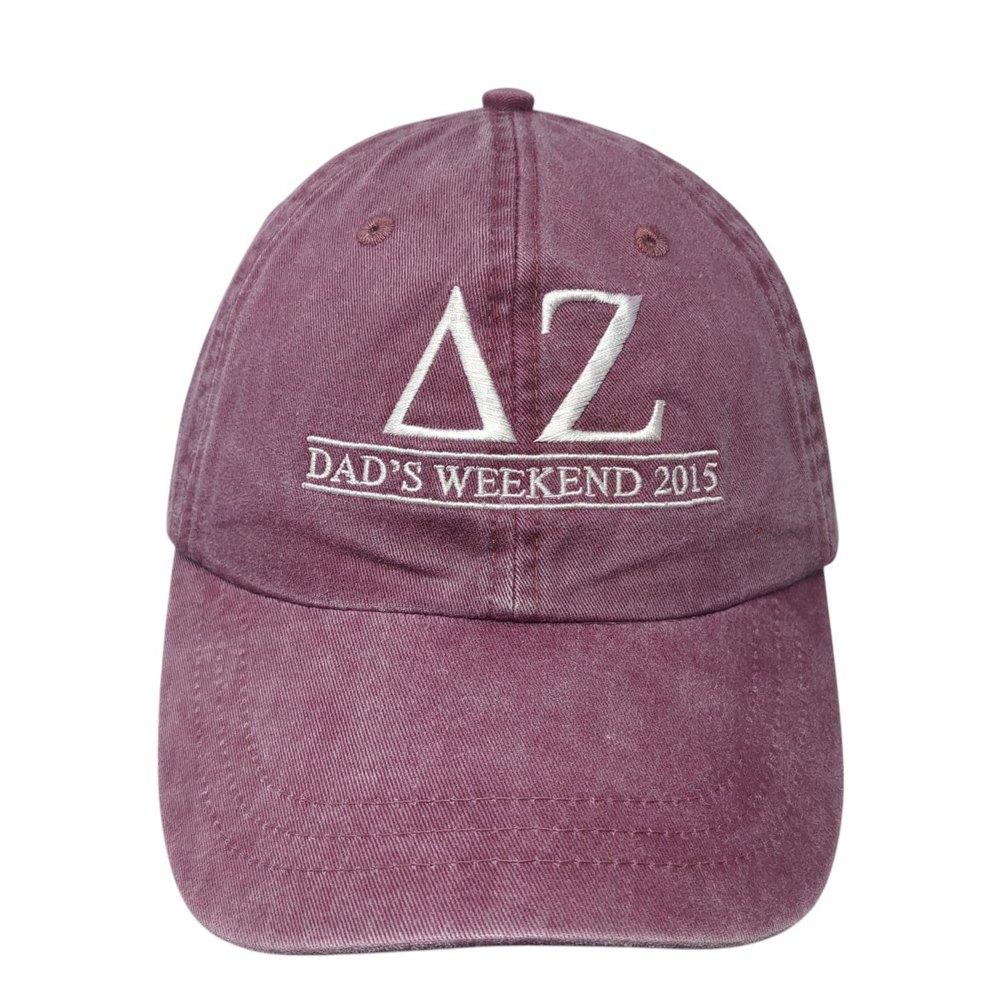 Dad's Weekend 2015 Slideback Hat Red One Size Leather Strap Adams