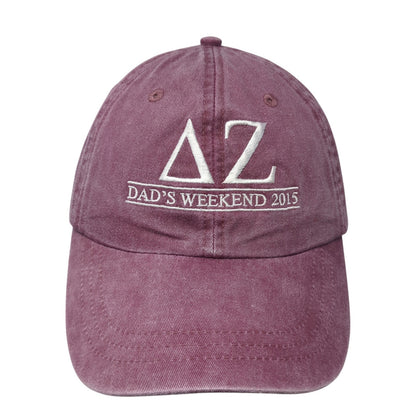 Dad's Weekend 2015 Slideback Hat Red One Size Leather Strap Adams
