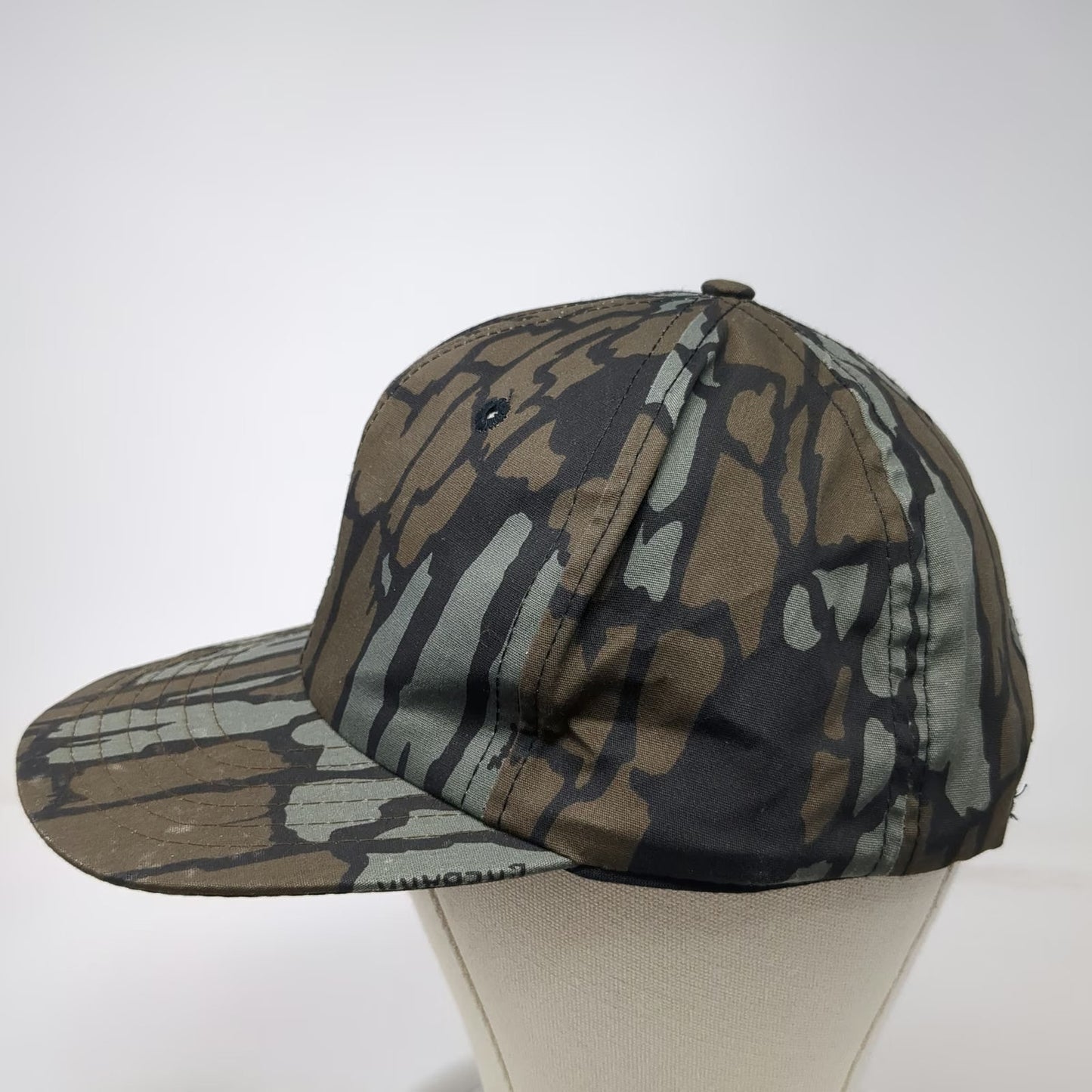 Duck Bay Snapback Brown Bark Camo Hunting Fishing Outdoor Adjustable Hat Vintage